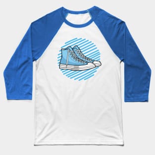 Bright Blue Skate Sneaker Baseball T-Shirt